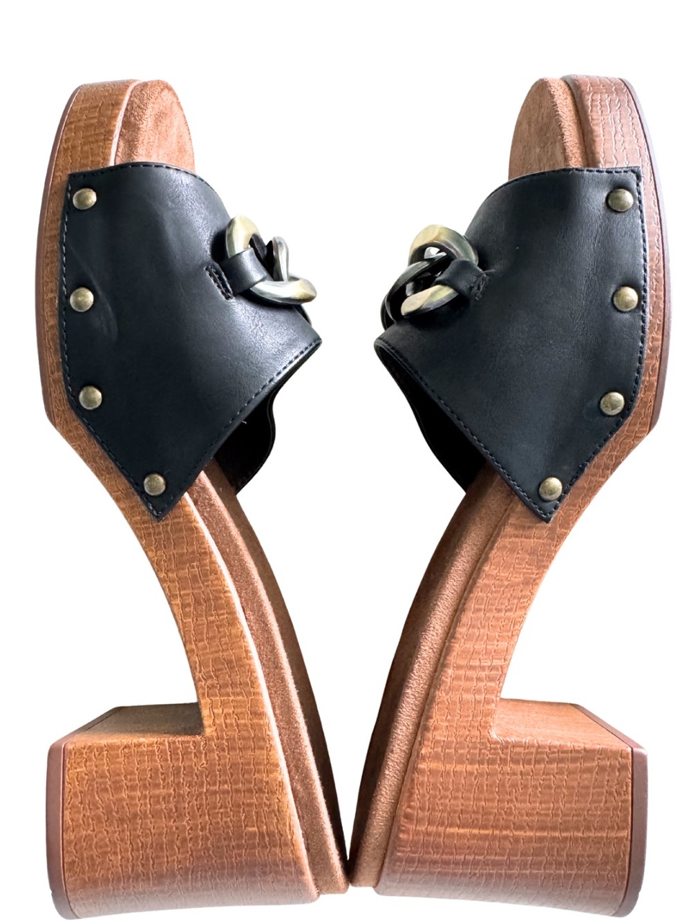 White Mountain Women’s Black Block Heel Vegan Sandals Size 10M - Picture 5 of 8